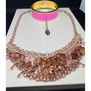 Nicole Miller necklace, Nicole Miller jewelry, jewelry set, pink bangle